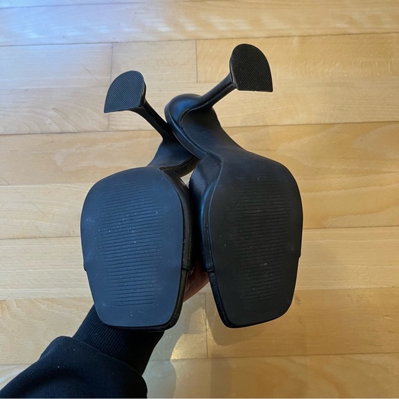 Cape Robbin Black Heels Open Square Toe Block Heel EUC Womens Size 6 - Picture 5 of 6